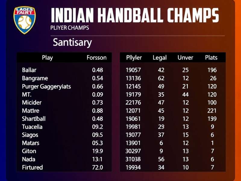 Indian Handball Champs Player Statistics